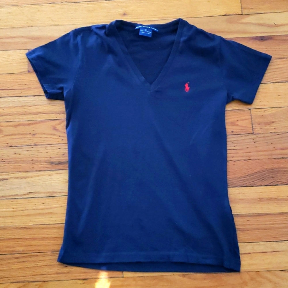 Y2k Ralph lauren pony vneck tshirt